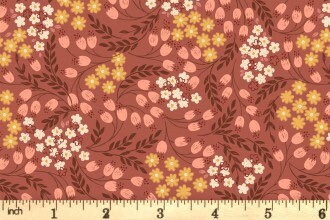 Lewis & Irene Hannah’s Flowers Fabric Collection Hannah’s Flowers on Rusty Rose A616.3