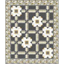 LavenderLime Flowers on the Fence Quilt Pattern Finished Size: 60.5"x72.5"