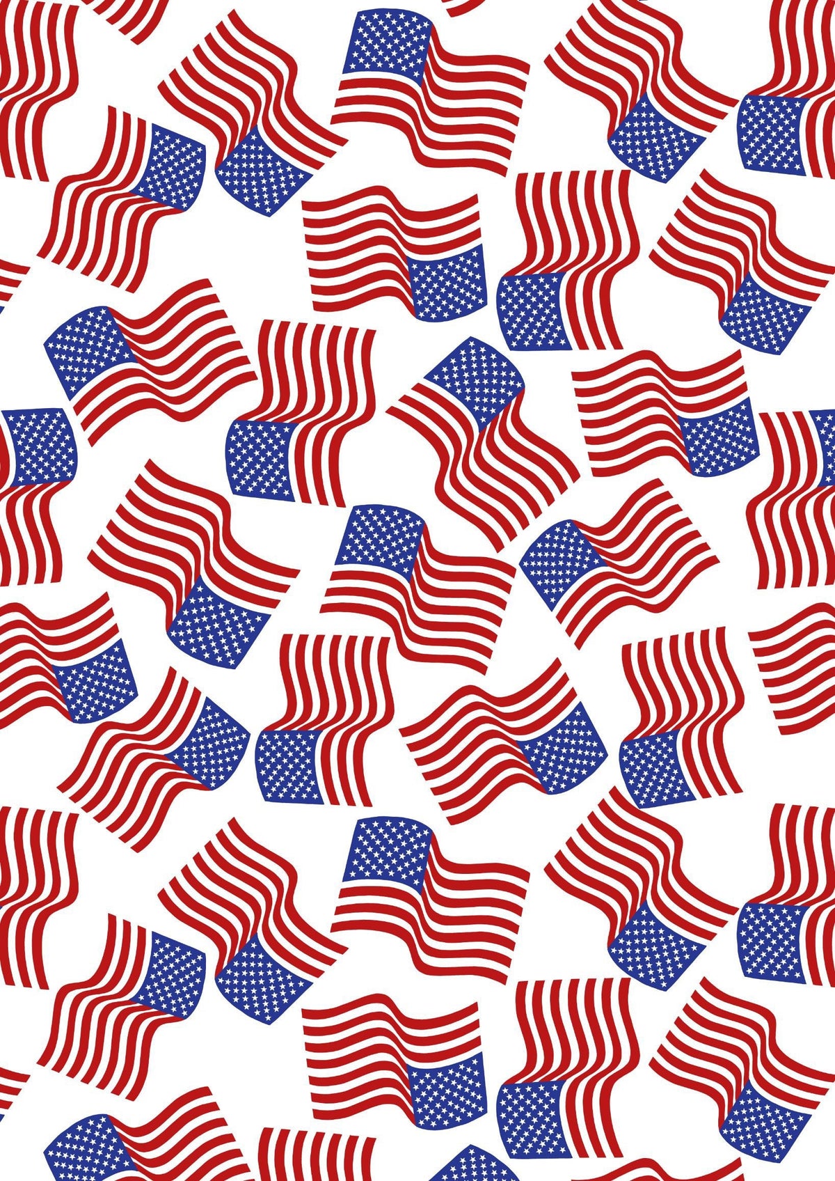 Lewis & Irene Americana Fabric Collection American Flags on White Authentic Premium 100% Cotton Quilt Shop Quality Fabrics