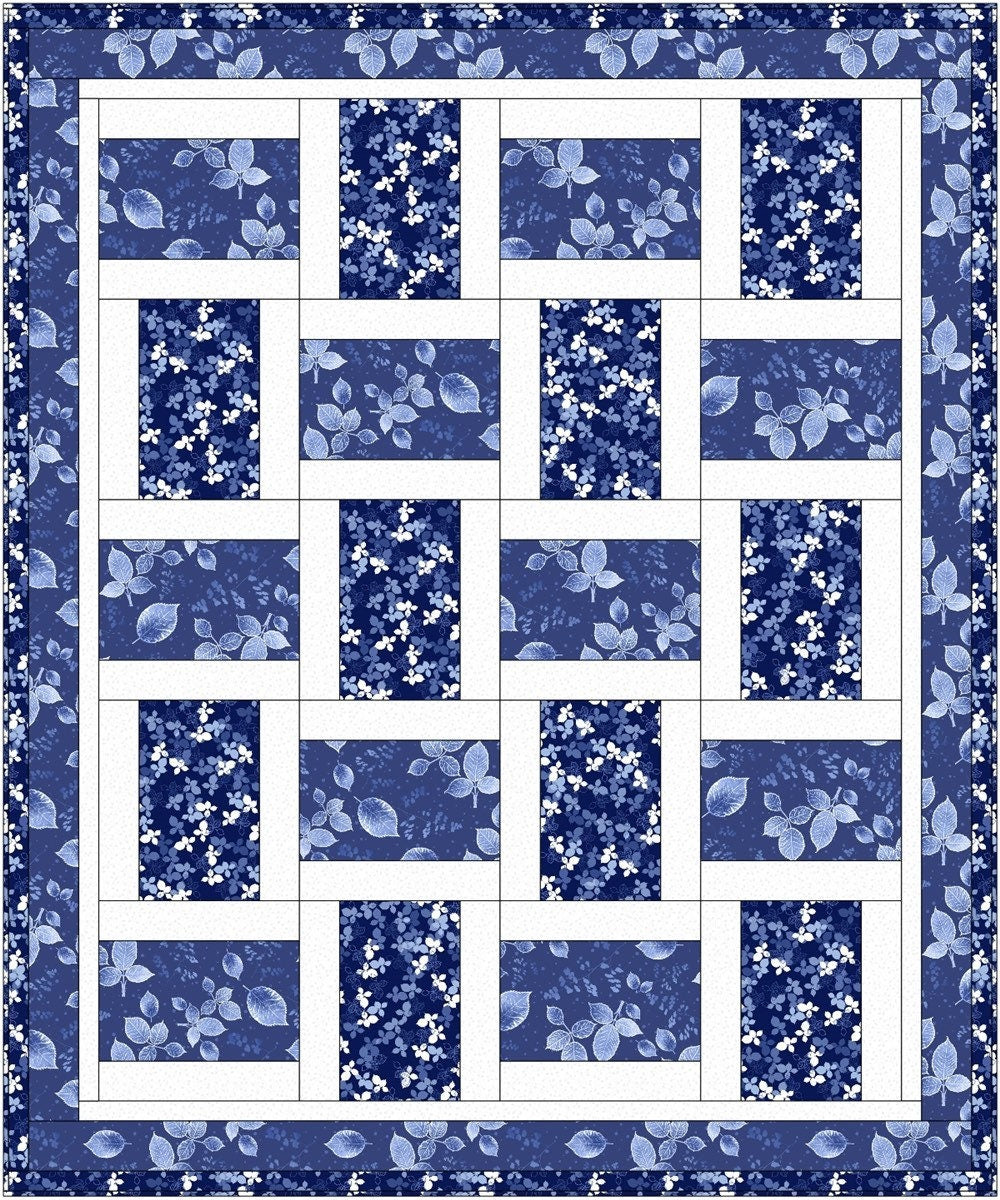 Fabric Cafe Brick Street Quilt Pattern Finished Size: 49”x59”