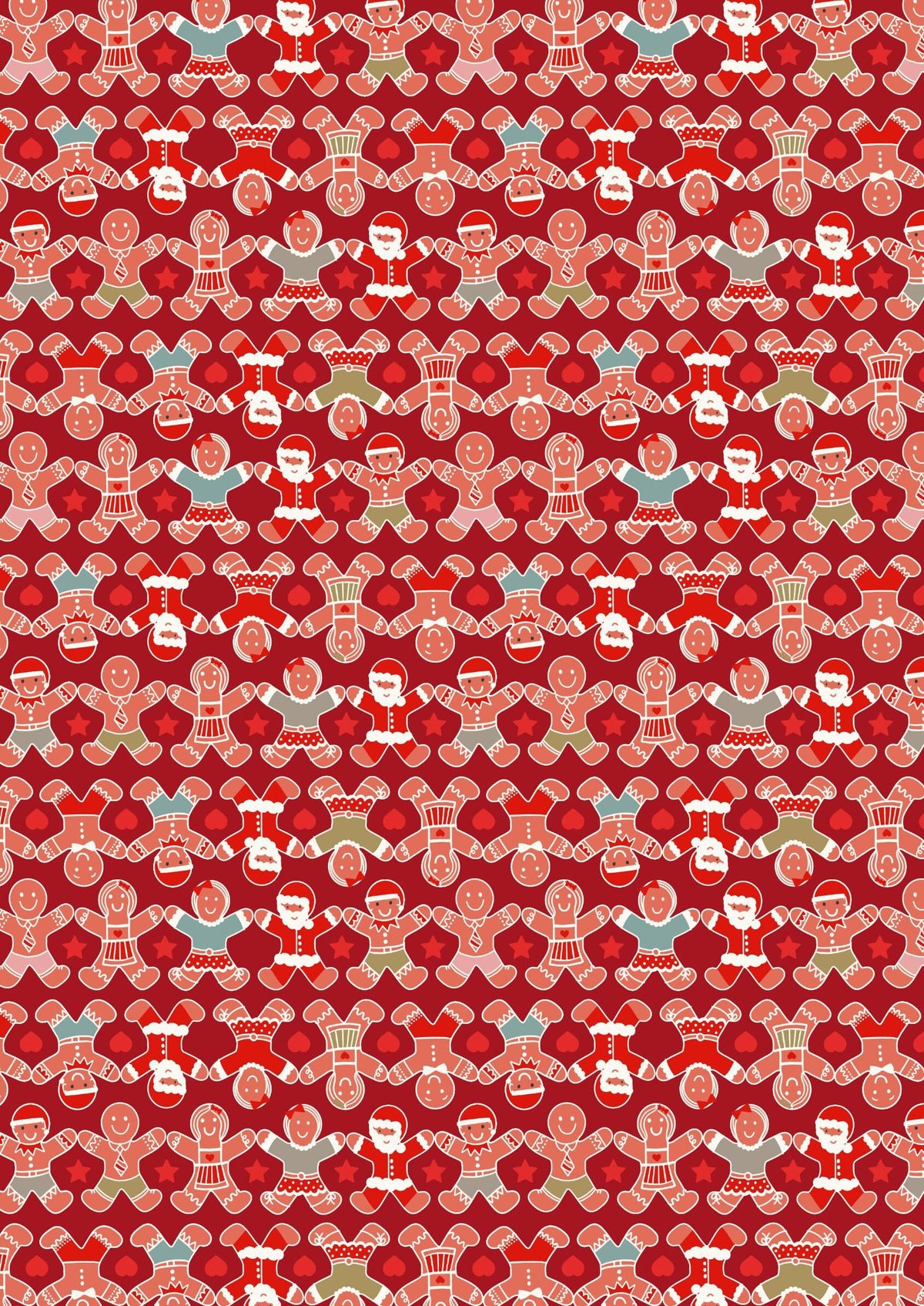 LAST BOLT! Lewis & Irene Gingerbread Season Fabric Collection Gingerbread People on Red Authentic Premium 100% Cotton Fabrics