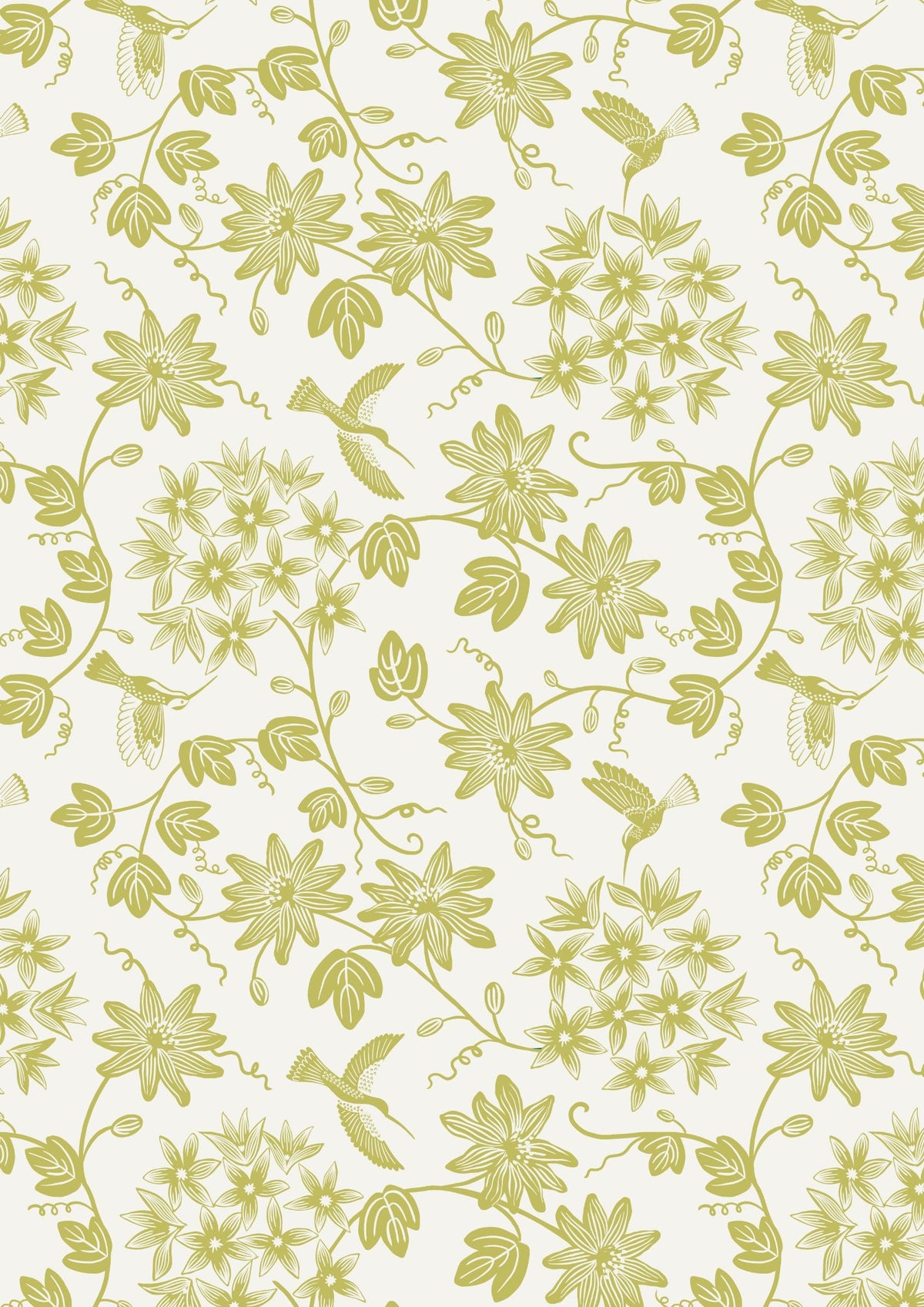 Lewis & Irene Hibiscus Hummingbird Fabric Collection Mono Hummingbirds on Cream A595.1