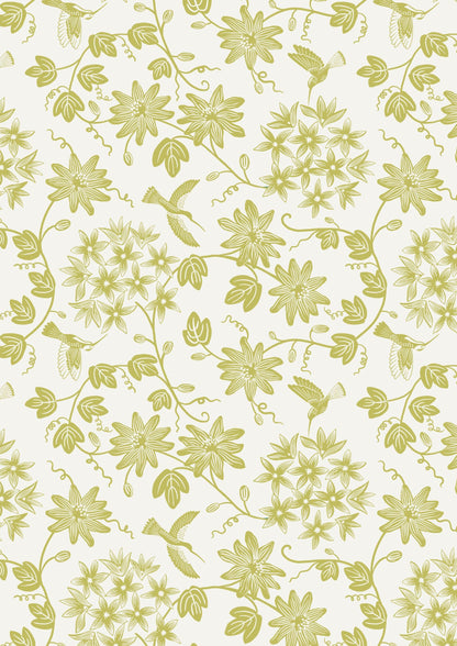 Lewis & Irene Hibiscus Hummingbird Fabric Collection Mono Hummingbirds on Cream A595.1