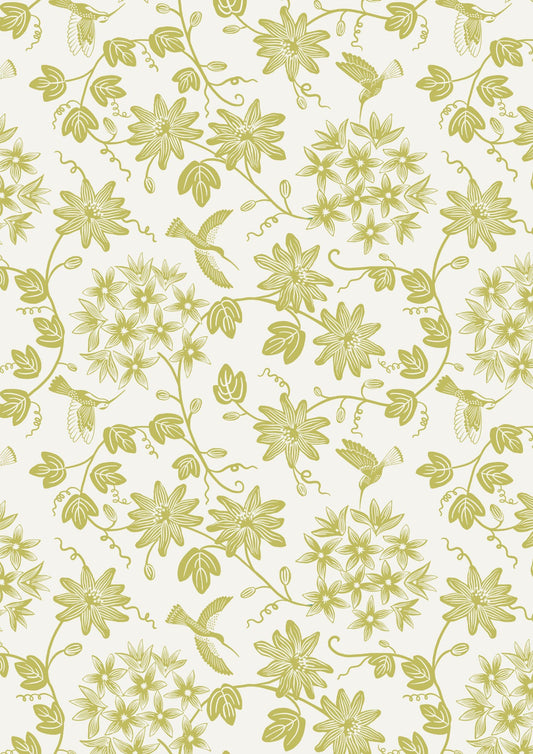 Lewis & Irene Hibiscus Hummingbird Fabric Collection Mono Hummingbirds on Cream A595.1