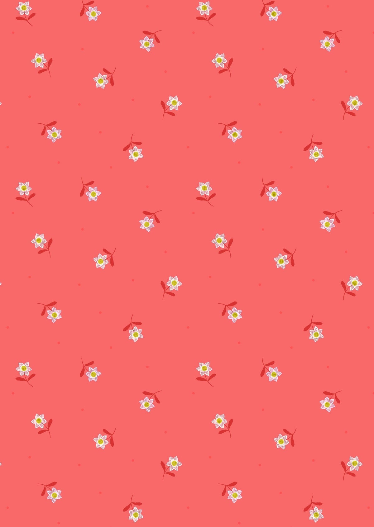 Lewis & Irene Hibiscus Hummingbird Fabric Collection Little Flowers on Dark Coral A594.2