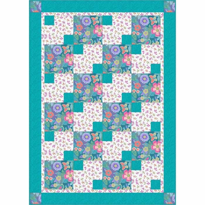Fabric Cafe Garden Path Quilt Pattern Finished Size 45”x63”