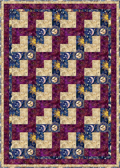 Fabric Cafe Jigsaw Quilt Pattern Finished Size 44”x62”