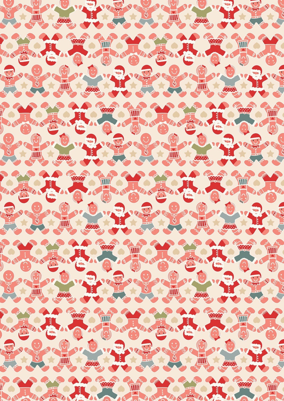LAST BOLT! Lewis & Irene Gingerbread Season Fabric Collection Gingerbread People on Cream Authentic Premium 100% Cotton Fabrics
