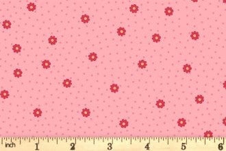 Lewis & Irene Little Matryoshka Fabric Collection Daisy Dots on Pink A567.1