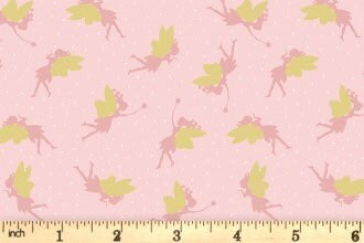 Lewis & Irene Small Things Mystical and Magical Fabric Collection Gold Metallic Fairies on Pink Premium 100% Cotton Fabrics