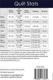 Busy Hands Quilts Picket Fence Quilt Pattern - 7 Size Variations Per Pattern