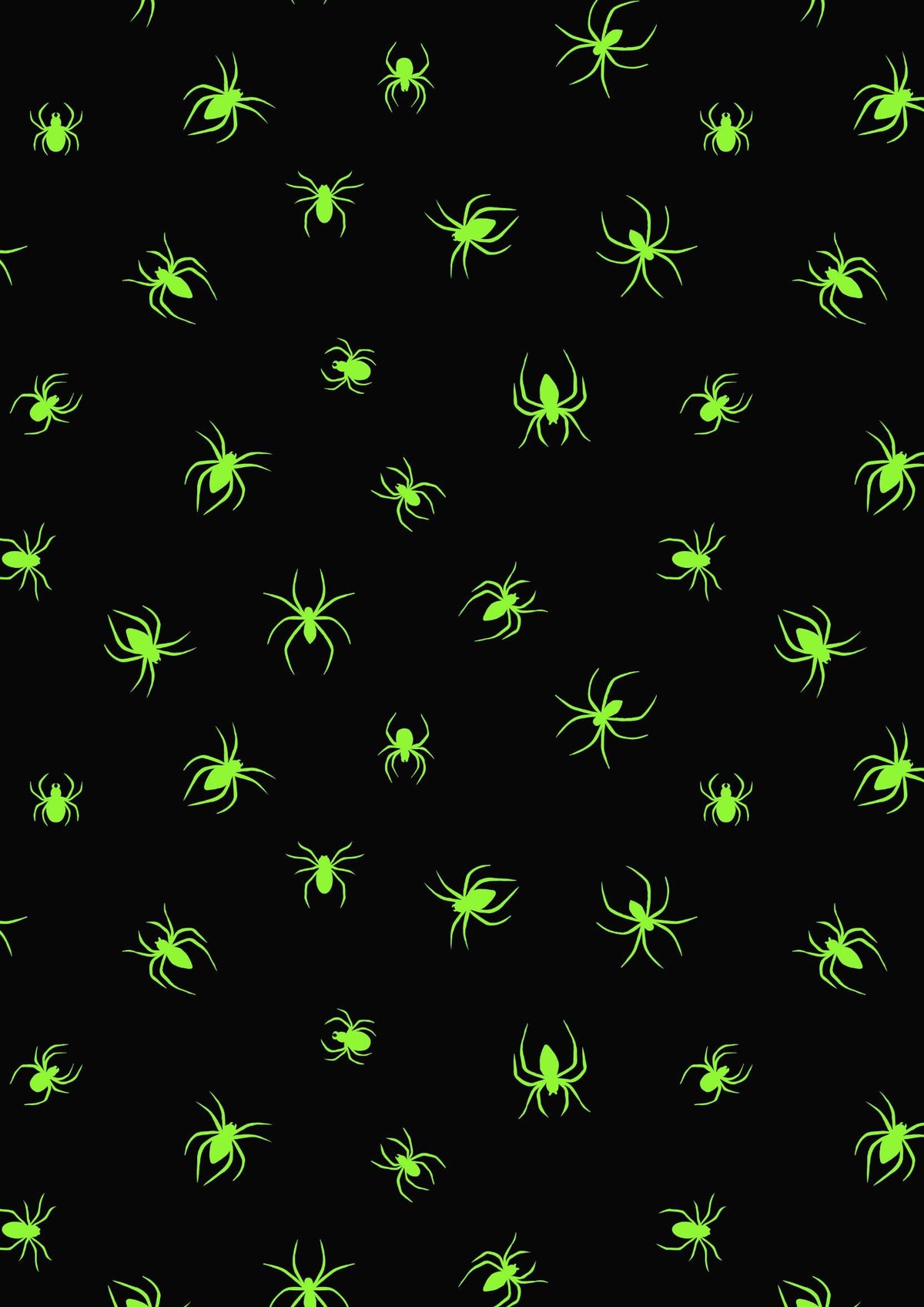 Lewis & Irene Haunted House Fabric Collection Glowing Spiders on Grey A602.1