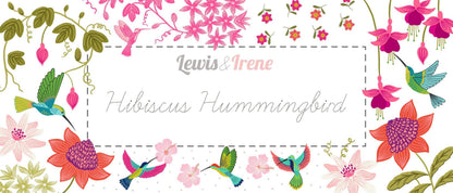 Lewis & Irene Hibiscus Hummingbird Fabric Collection Scattered Hummingbirds on Tropical Green A597.2