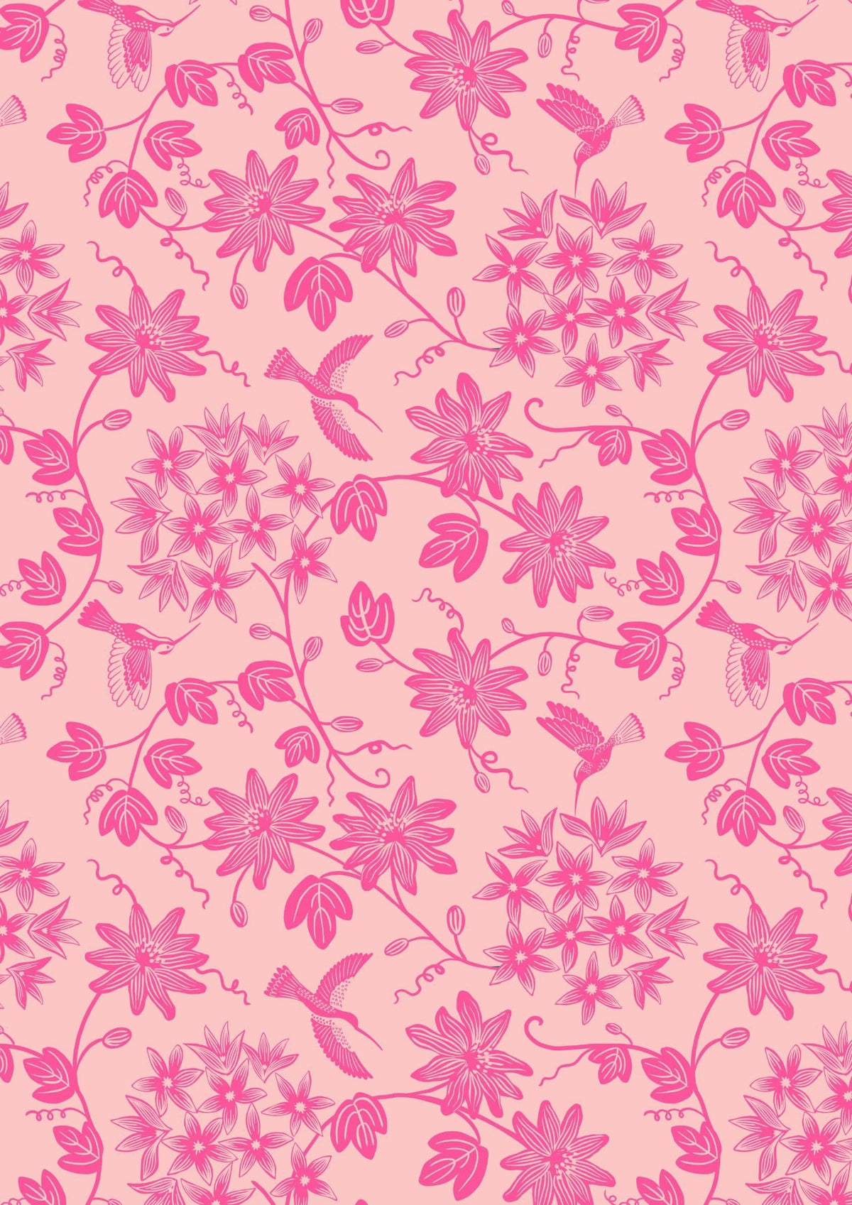 Lewis & Irene Hibiscus Hummingbird Fabric Collection Mono Hummingbirds on Pink A595.2