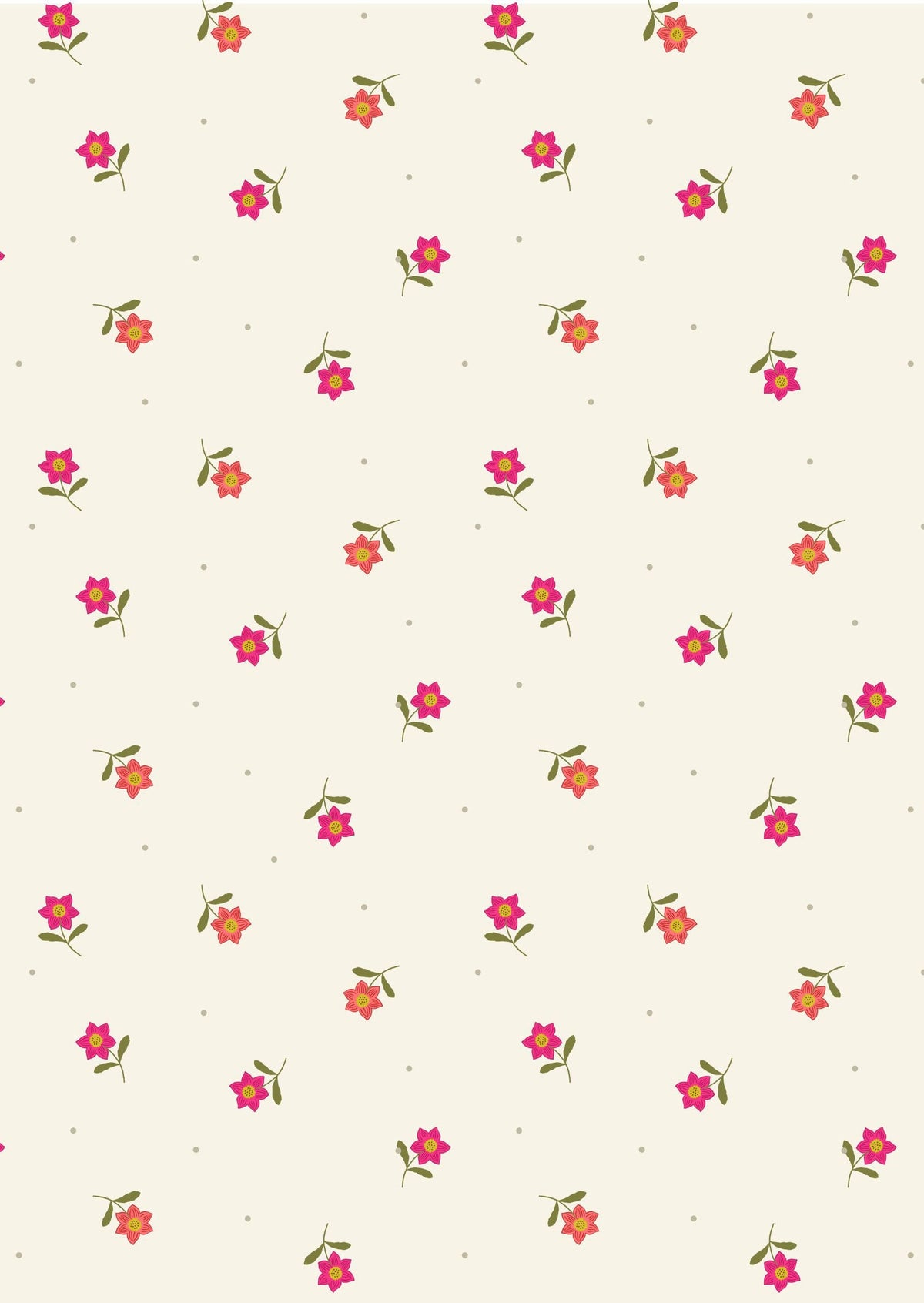 Lewis & Irene Hibiscus Hummingbird Fabric Collection Little Flowers on Cream A594.1