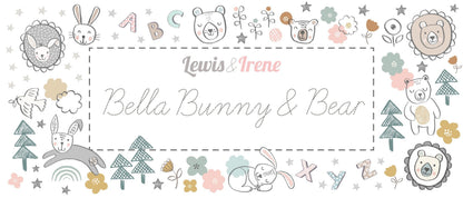 Lewis & Irene Bella Bunny and Bear Fabric Collection Alphabet on Dark Grey A648.3
