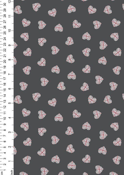 Lewis & Irene Jubilee Fabric Collection Union Jack Hearts on Black A345.3