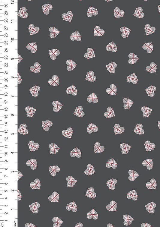 Lewis & Irene Jubilee Fabric Collection Union Jack Hearts on Black A345.3