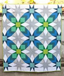 Erica Jackman Kitchen Table Quilting The Glenda Quilt Pattern Finished Size: 65"x75"