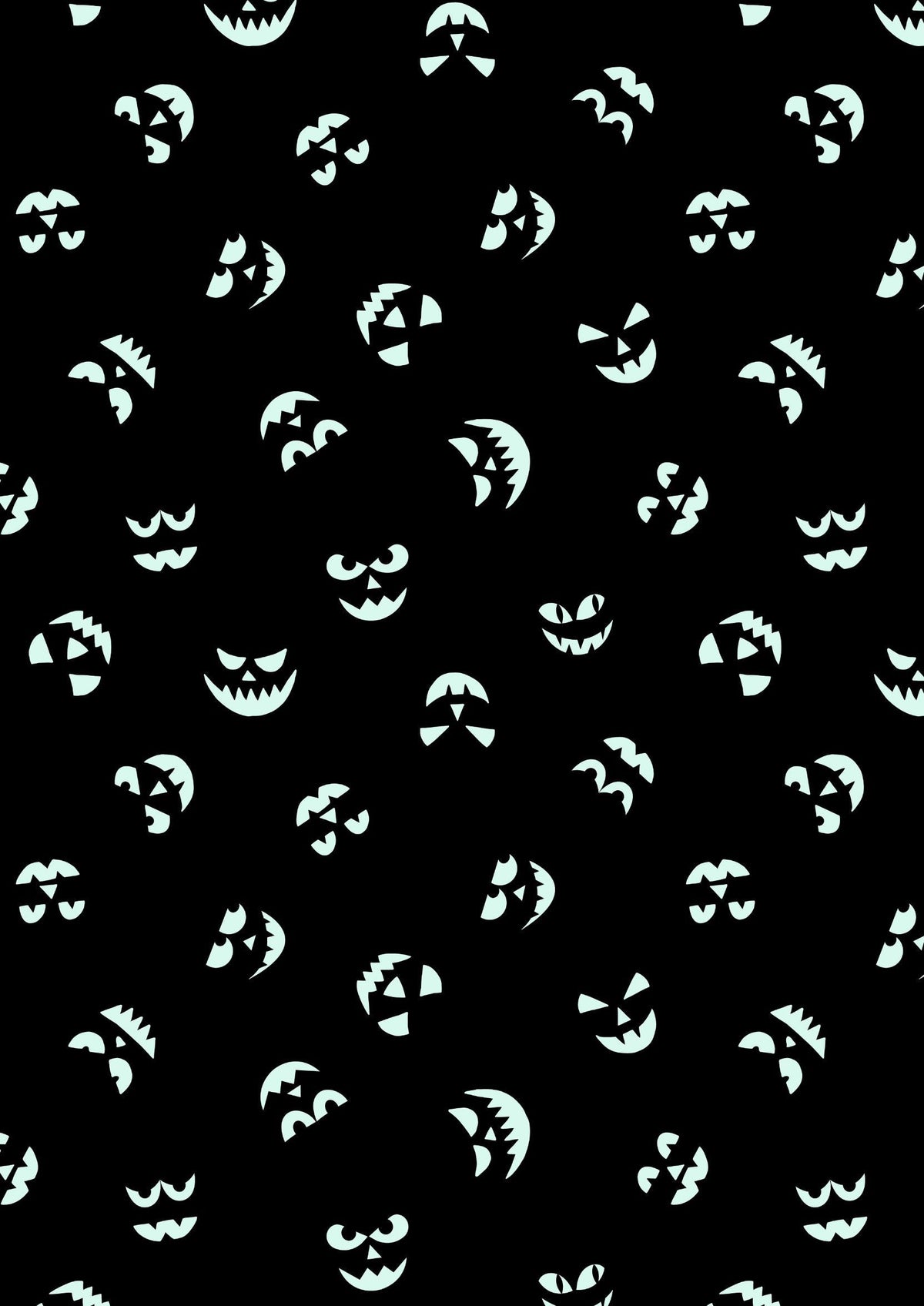Lewis & Irene Haunted House Fabric Collection Glowing Pumpkin Faces on Orange A601.1