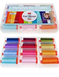 Aurifil Pat Sloan Perfect Box of Colors 12 Large Spool Thread Set 50WT (Large Spool 1422YDS) Authentic Premium 100% Cotton Thread