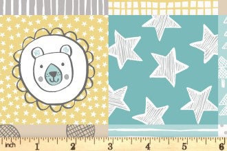 Lewis & Irene Bella Bunny and Bear Fabric Collection 3” Squares on Yellow A647.3