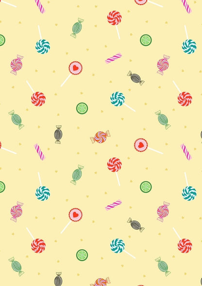 Lewis & Irene Small Things Sweet Fabric Collection Sweets on Pale Yellow Premium 100% Cotton Quilt Shop Quality Fabrics