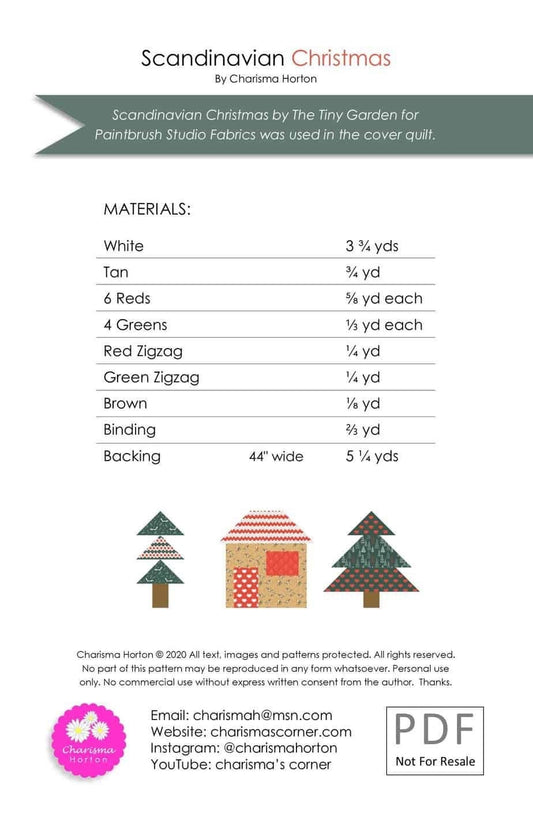 Charisma Horton Scandinavian Christmas Quilt Pattern Finished Size: 72"x84"
