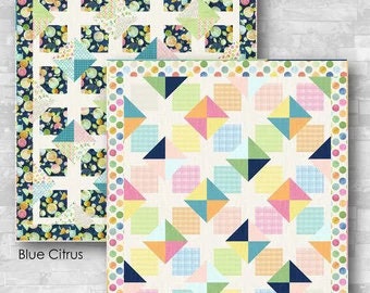 Needle in a Hayes Stack Summer Twist Quilt Pattern Finished Size: 52"x61"