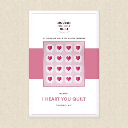 Pen + Paper Patterns I Heart You Quilt Pattern Finished Size: 55"x61" (Optional Fineline Glue Tip Applicator Sets)