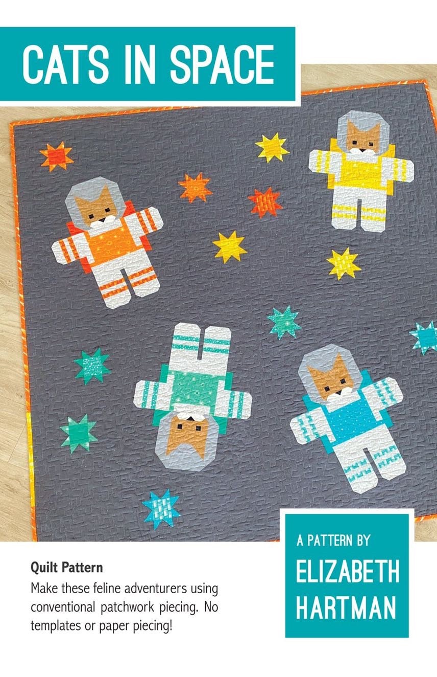 Elizabeth Hartman Cats in Space Pattern - 2 Size Variations Per Pattern
