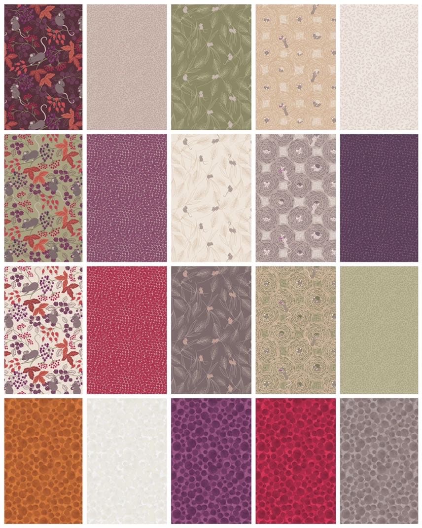Lewis & Irene Autumn Fields Reloved Fabric Collection Purple Berries A112.3