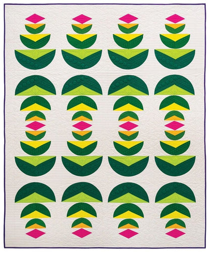 Quiltachusetts Palm Fronds Quilt Pattern Finished Size: 58.5"x72"