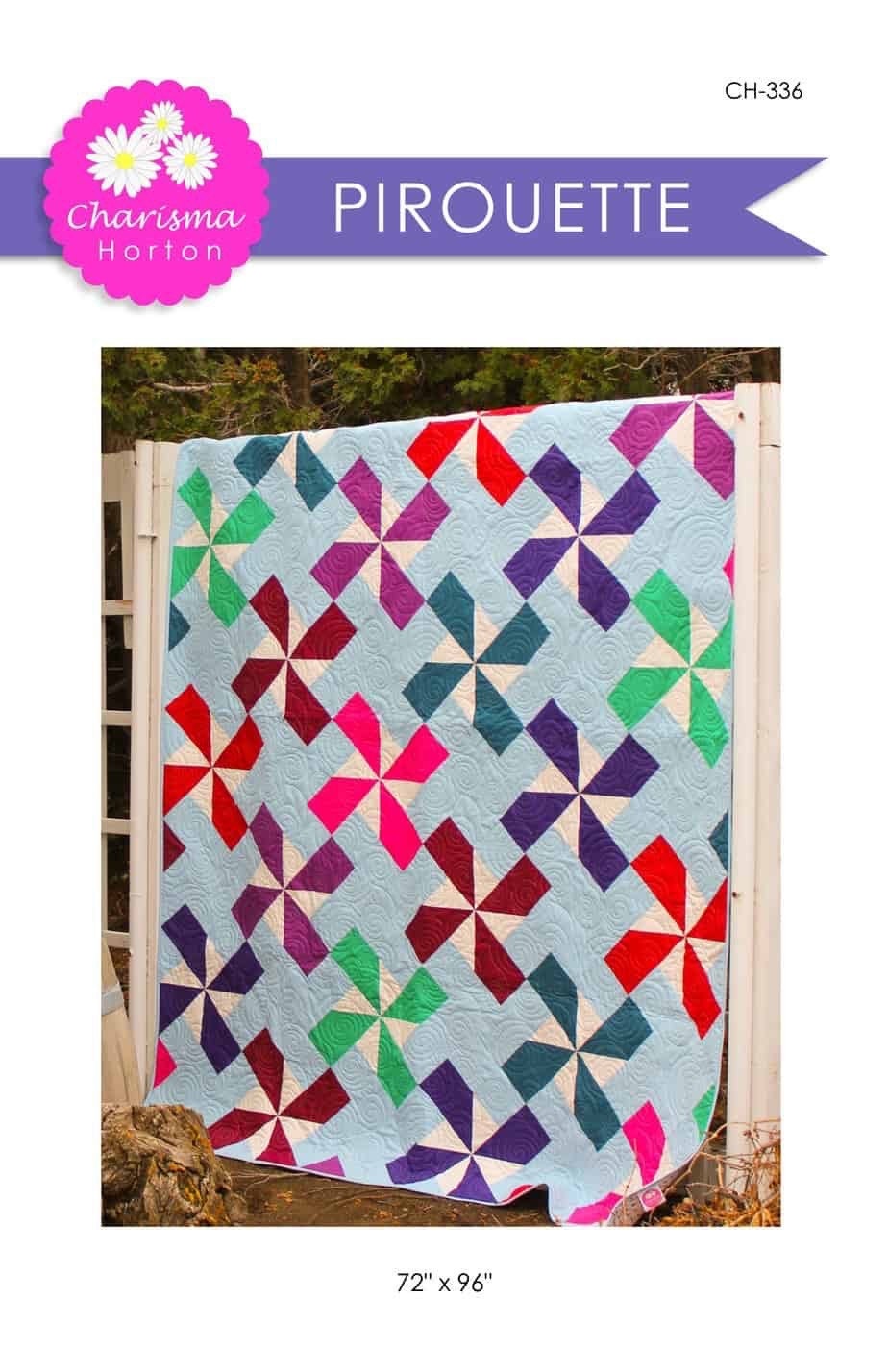 Charisma Horton Pirouette Quilt Pattern Finished Size 72"x96"