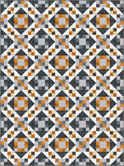 Needle in a Hayes Stack Hallows Crossings Quilt Pattern Finished Size: 72"x96"