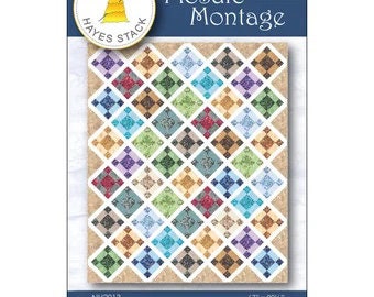 Needle in a Hayes Stack Mosaic Montage Quilt Pattern Finished Size: 67"x80.5"