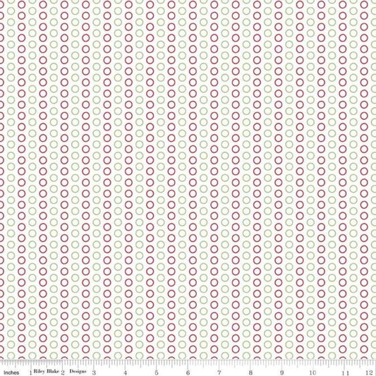 LAST BOLT!! Riley Blake Circle Dot Fabric Collection Christmas Dots on White Premium 100% Cotton Quilt Shop Quality Fabrics