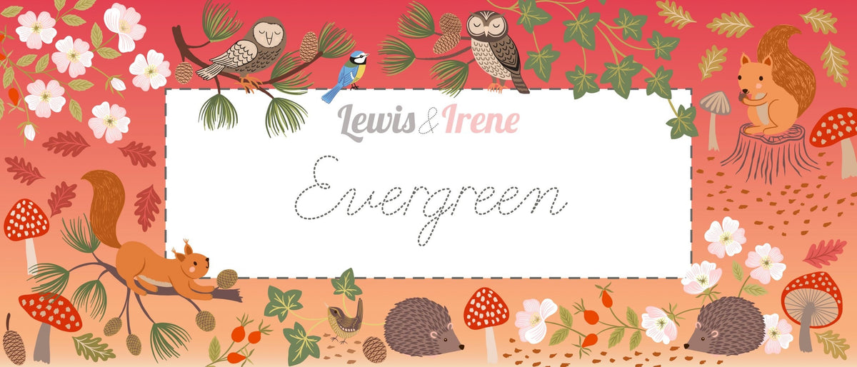 Lewis & Irene Evergreen Fabric Collection Mushrooms on Warm Grey A694.3