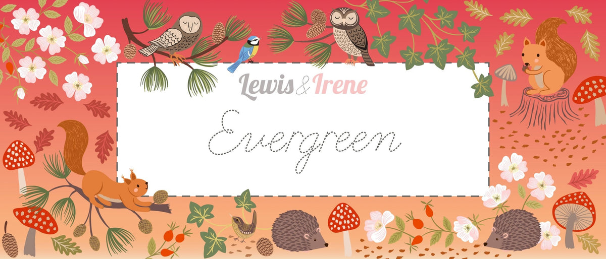 Lewis & Irene Evergreen Fabric Collection Dog Rose on Soft Brown Authentic Premium 100% Cotton Quilt Shop Quality Fabrics