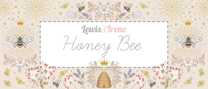 LAST BOLT!! Lewis & Irene Honey Bee Fabric Collection Starburst with Gold Metallic on Fawn Premium 100% Cotton Fabrics