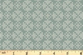 Lewis & Irene Folk Floral Fabric Collection Cross Stitch on Iced Sage Authentic Premium 100% Cotton Fabrics