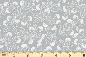 Lewis & Irene Secret Winter Garden Fabric Collection Pearlescent Snowberries on Grey Premium 100% Cotton Fabrics