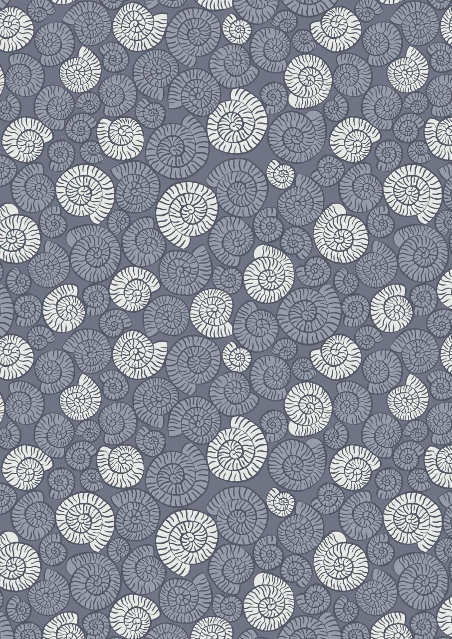 END OF BOLT 17" Glow-In-The-Dark Lewis & Irene Dino Glow Fabric Collection Fossils on Dark Blue A673.3