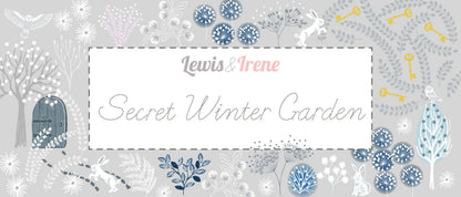 Lewis & Irene Secret Winter Garden Fabric Collection Metallic Gold Keys on Gray Authentic Premium 100% Cotton Fabrics