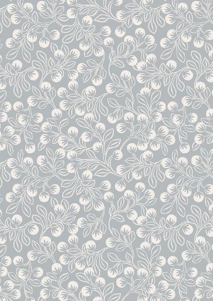 Lewis & Irene Secret Winter Garden Fabric Collection Pearlescent Snowberries on Grey Premium 100% Cotton Fabrics