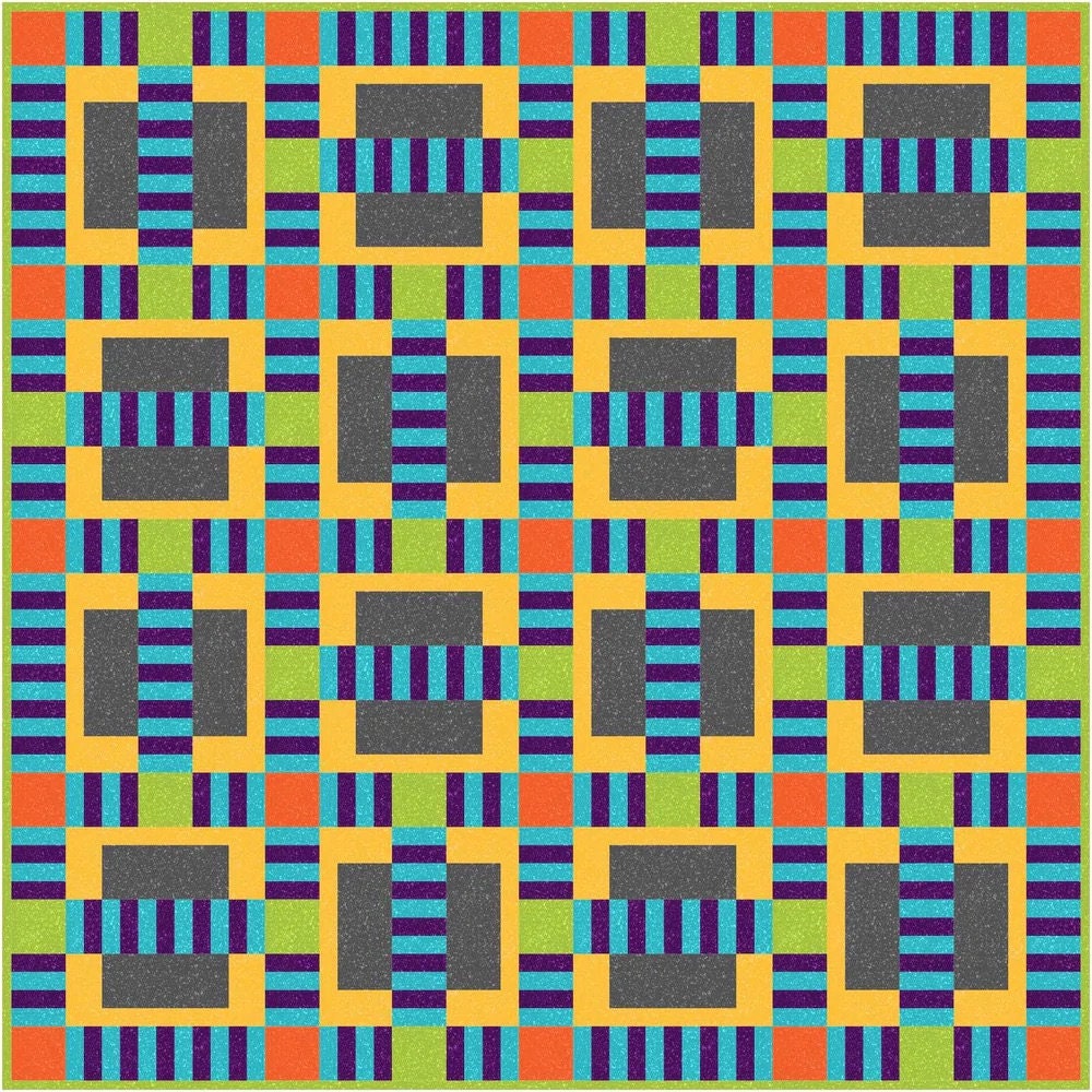 Gourmet Quilter Boxed In Quilt Pattern Finished Size: 59"x59"