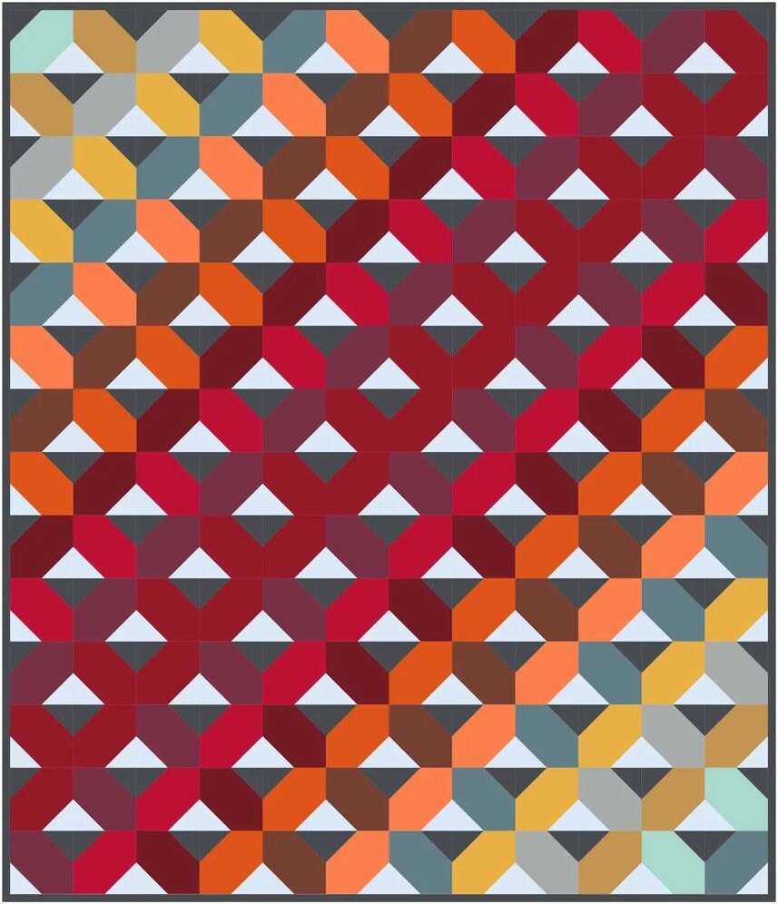Gourmet Quilter Colour Wave Quilt Pattern Finished Size: 48"x56"