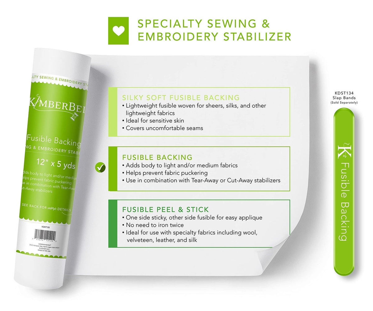 Kimberbell Fusable Backing Sewing & Embroidery Stabilizer Roll 12"x5YDS or 20"x5YDS