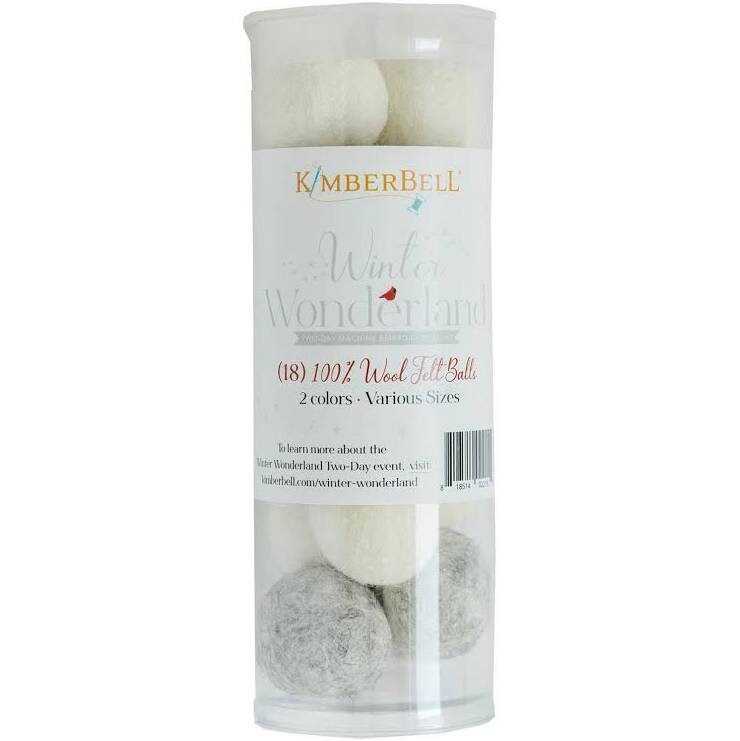 Kimberbell Kimberbellishments Winter Wonderland Wool Felt Balls (18 Balls Various Sizes)