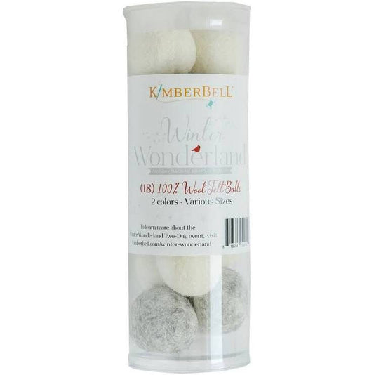 Kimberbell Kimberbellishments Winter Wonderland Wool Felt Balls (18 Balls Various Sizes)